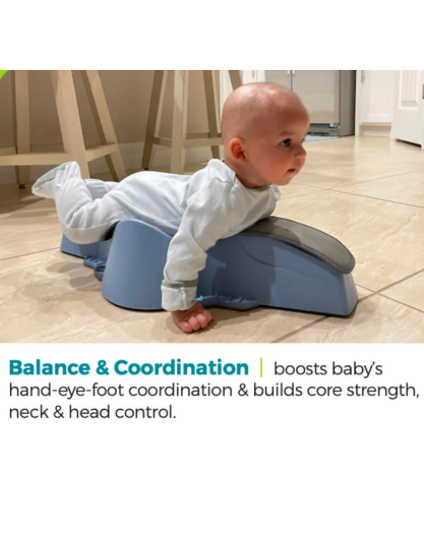 CRAWLIGATOR Tummy Time Mobility Toy for Infants 4-12 Months (Mint)