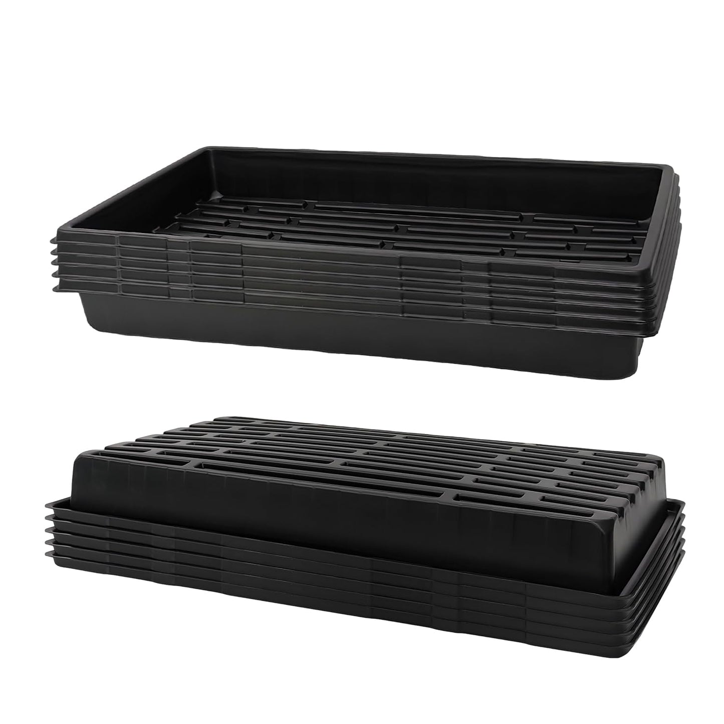 RooTrimmer 10 Pack 1020 Trays and 60 Pack Reusable 12-Cell Seed Starter Tray for Seedlings, Plant Germination