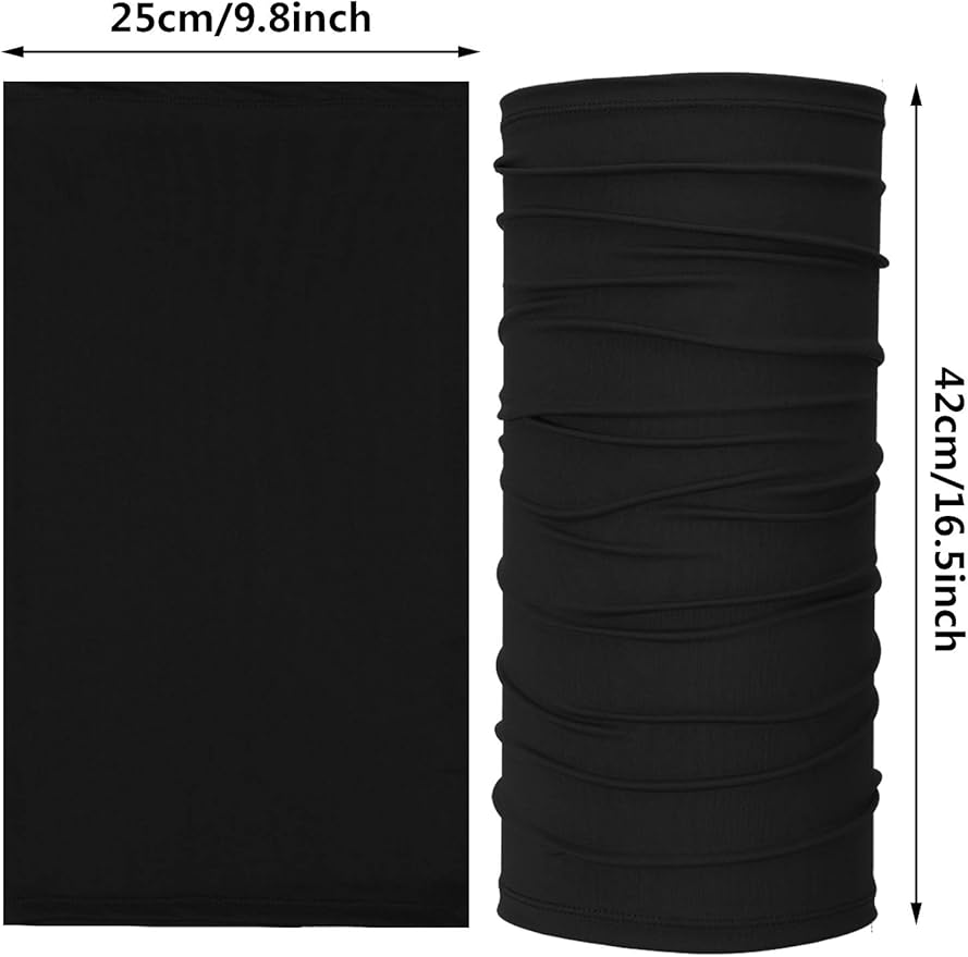 Geyoga 8 Pieces Winter Face Mask for Men UV Protection Mask Sunscreen Breathable Windproof Neck Gaiters Scarf Fishing Cycling Running (Black)