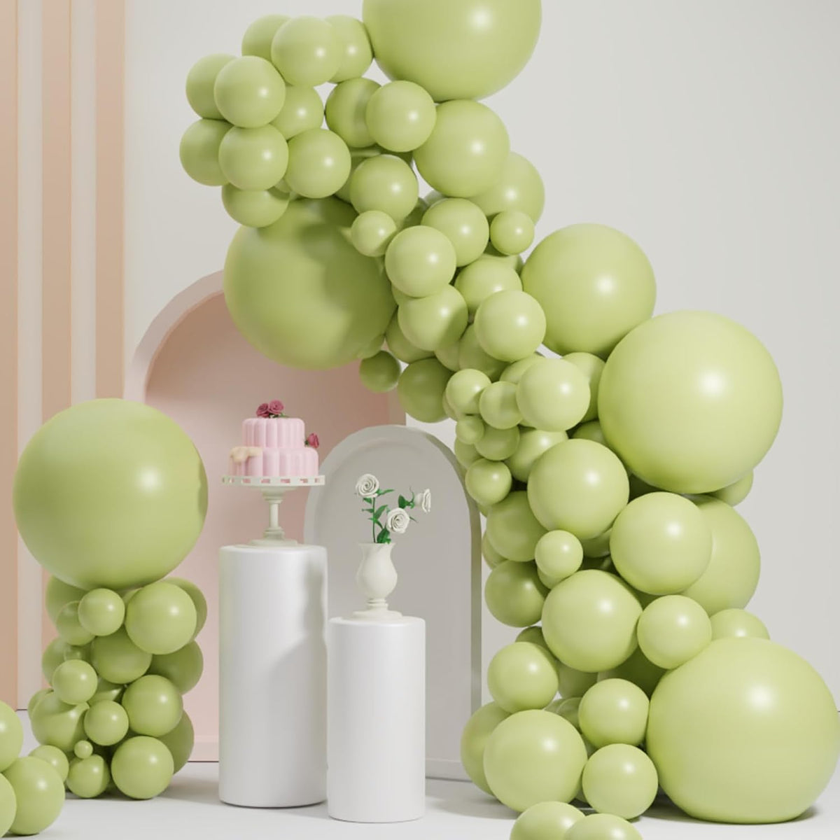 Green Balloons Arch Garland, Scmdoti Moon Green Balloons Different Sizes 18 12 10 5 Inches for Birthday Baby Shower Bridal Shower Wedding Jungle Party Decorations(MoonGreen)