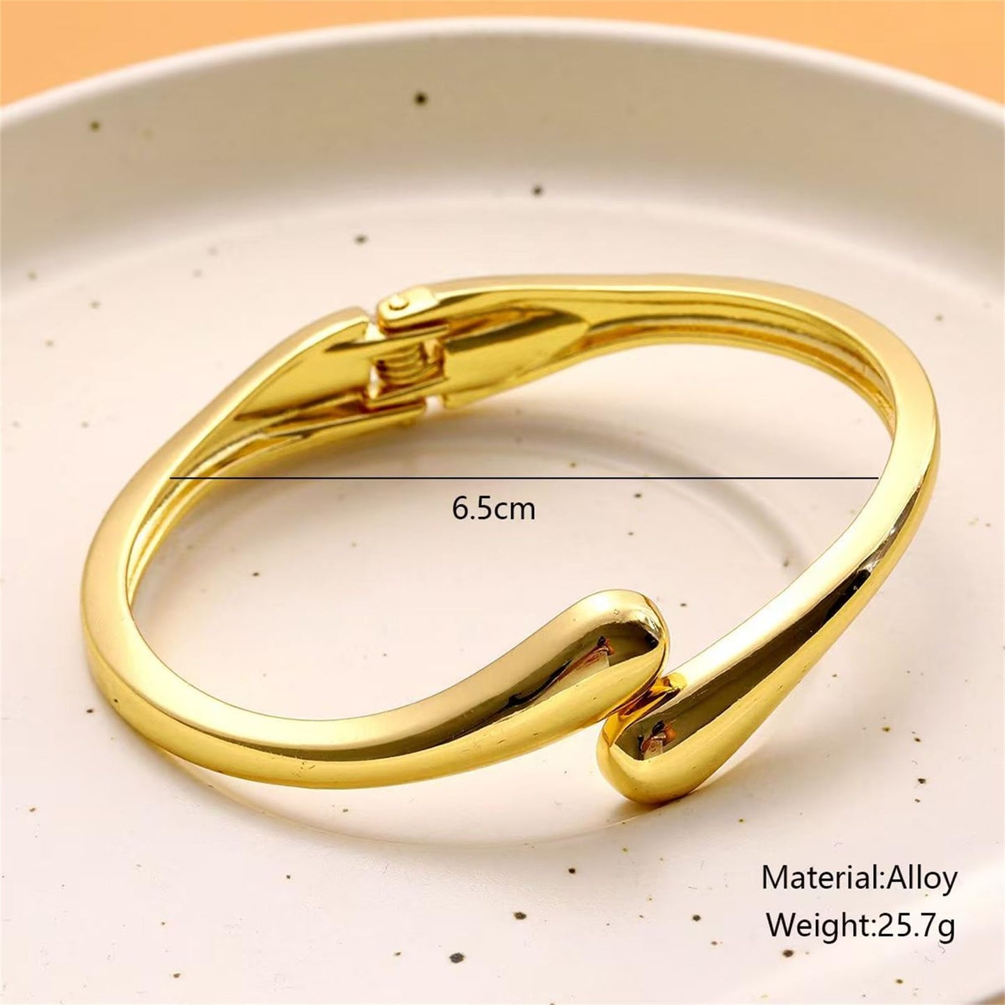 Hcrohihit Chunky Thick Cuff Bangle Bracelet for Women,Minimalist Adjustable Open Cuff Bracelet and Ring Collar Set,Polished Statement Cuff Bangle,Fashion Jewelry (A Gold)