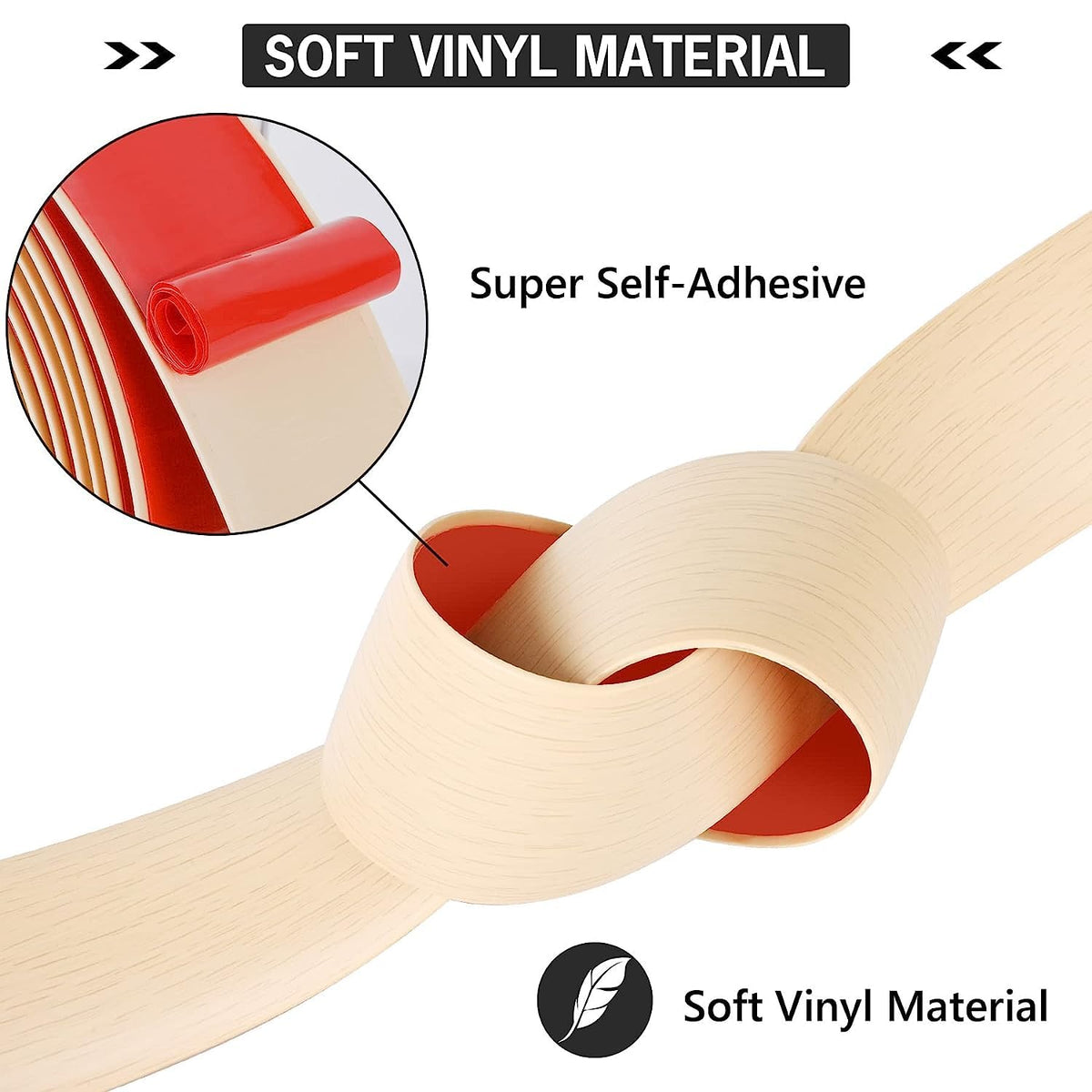 5Ft Floor Transition Strip Self Adhesive Vinyl Cover Floor Strip Flat Divider Transition Strip Wood Grain Design for Laminate Floor Gaps and Doorway Transitions