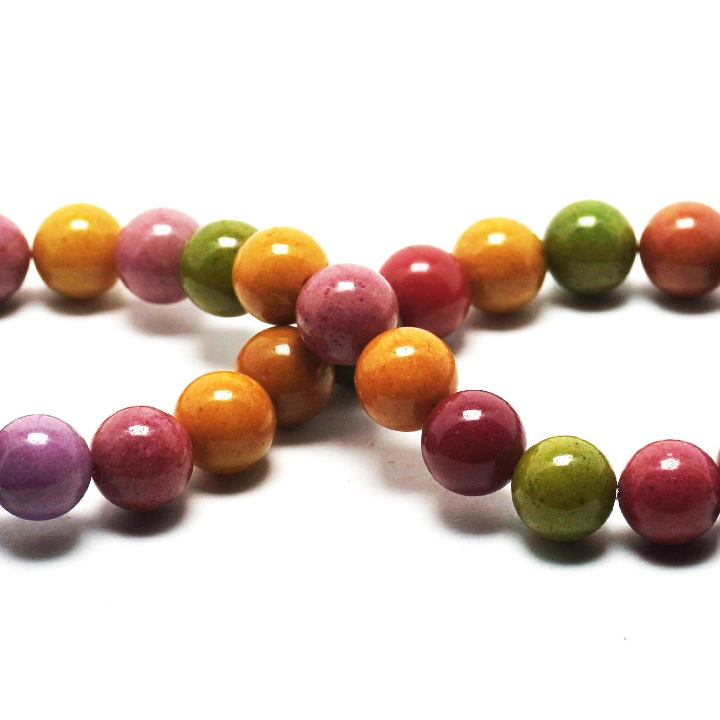 DIQIO Jade Stone Beads for Jewelry Making - 6mm Gemstone Round Loose Beads for Bracelets(58-60pcs, Colorful Alashan)