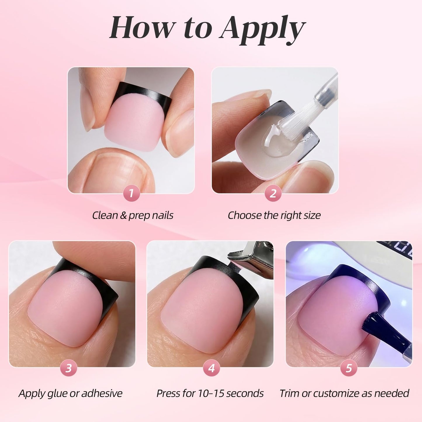 Leefrei Press on Toenails for Women, Short Square Pre-designed Matte White French Tip Toe Press on Nails Fake Toe Nails for DIY, 15 Sizes 150 pcs Glue on Toe Nail Tips Extensions (TPSN04)