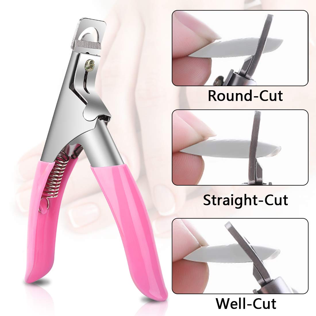 Yokilly 1000PCS Square Nail Tips and Glue, Clear Natural False Acrylic Nail Tips, Half Cover 10 Sizes French Artificial Nail Tips Manicure with Nail Clipper, Nail Files and Glue for Dip Powder