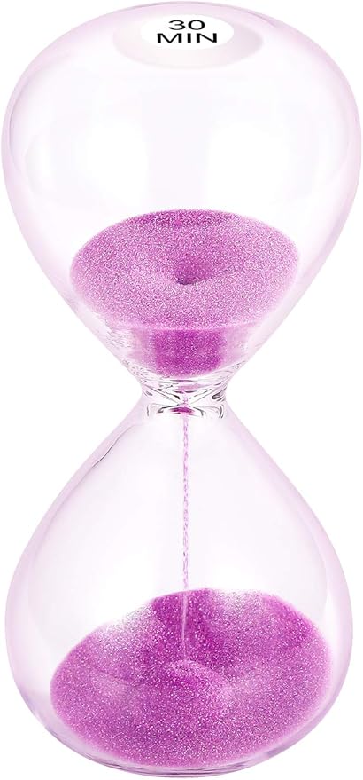 SuLiao Hourglass 30 Minute Sand Timer: 5.1 Inch Purple Sand Clock, Extra Reloj De Arena, Unity Hour Glass Sandglass for Kids, Games, Classroom, Home, Desk, Office Decoration