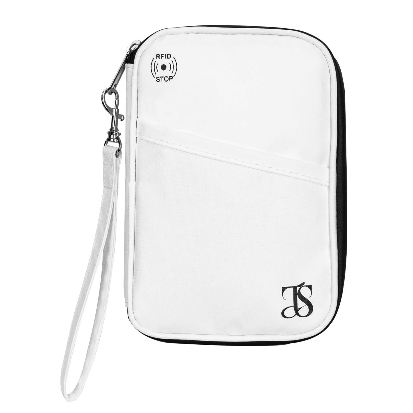Passport Holder for Travel Women Men RFID Blocking Passport Wallet Waterproof Lightweight Document Organizer Pouch Bag Zipper Portable Case for Cards, ID, Money (White, 6.9"x4.5")