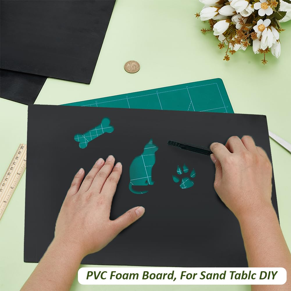 BENECREAT 3 Sheets 3mm Black Foam Boards, 11.8x15.7" Rectangle Foam PVC Sheet Poster Board Mount Board for Mounting, Crafts, Modelling, Art, Display, School Projects