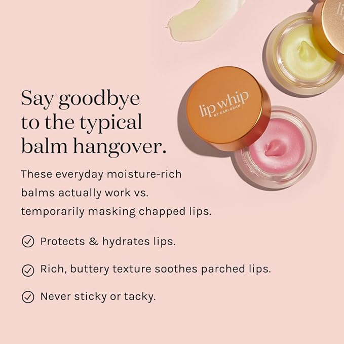 Kari Gran Lip Whip | Moisturizing Lip Balm with Organic Oils | Rich Buttery Texture, Hydrates & Protects | Non-GMO, Organic Ingredients, Made in USA | 2-Pack (Naked Peppermint)