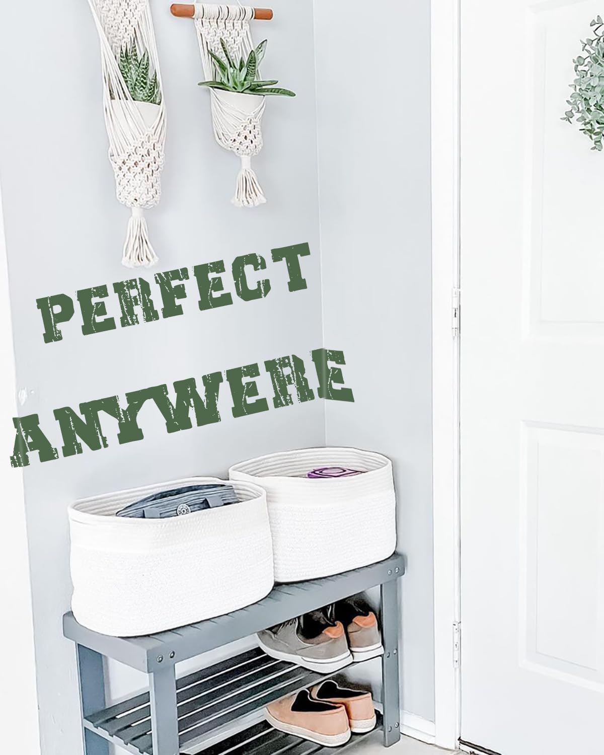 Cotton Rope Baskets for Organizing (3 Count)