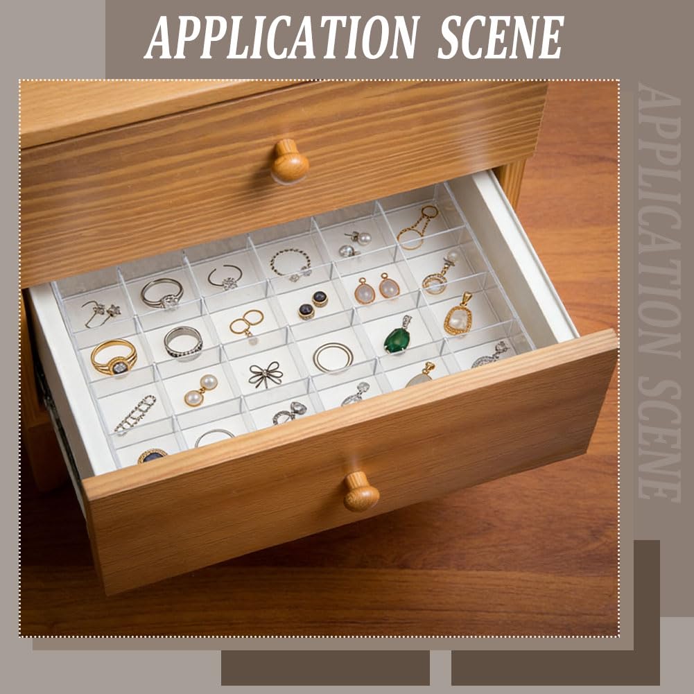 TWINKLEMON 5-Layer Plastic Compartment Storage Box Nail Charm Organizer Box with 5 Drawers 72 Small Round Jars 5 Tweezers Transparent Organizer for Crafts Art Supply Nail Tip Bead Earring Ring