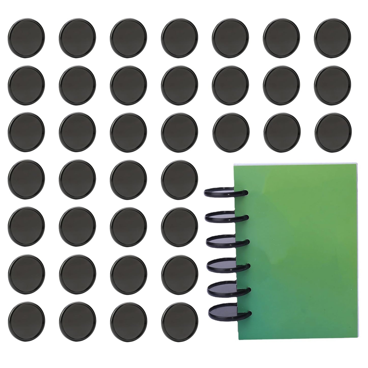 40 Pcs Discbound Disc 2 Inch Book Binding Discs, Black Expansion Discs Notebooks Planner Discs for DIY Notebooks and Planner Scrapbooking Supplies