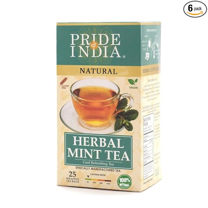 Pride of India | PACK of 6 - Blue Sapphire: Butterfly Pea Flower Tea 1 oz (28.3 gm) | 100% Pure Butterfly Pea Flower | Mild, Earthy Flavor & Subtle Floral Flavor | Premium Pyramid Nylon Tea Bags