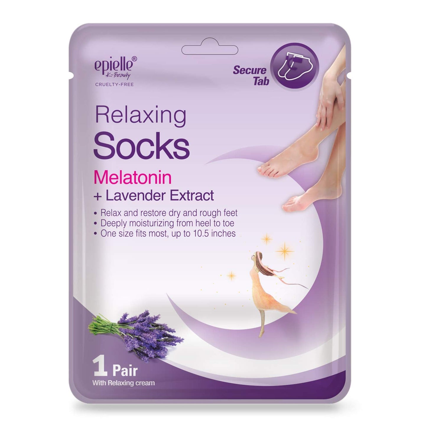 Epielle Relaxing & Nourishing Hand & Foot Masks 12 Pairs, Repair and Relax Dry Hands & Cracked Heels with Lavender Extract & Hemp, Korean Skin Care, Spa Self Care Gifts for Women, 6 Gloves & 6 Socks