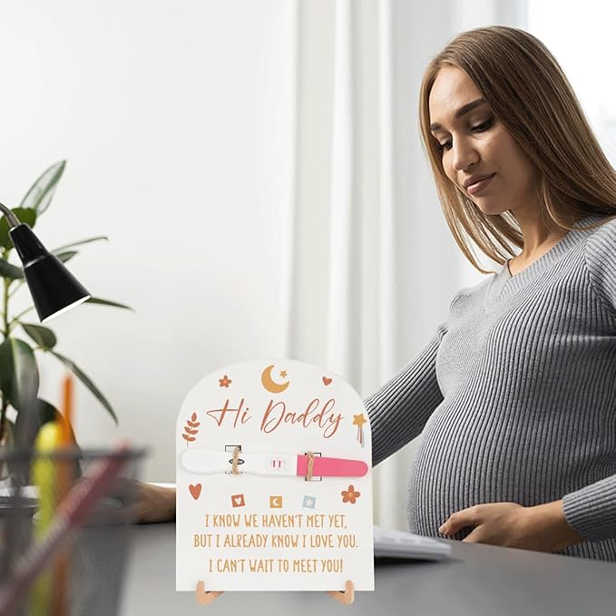 Baby Announcement for Dad Surprise Pregnancy Announcement Ideas Baby Reveal for Husband Daddy to be Gifts Newborn Pregnancy Test Announcement Keepsake Wooden Sign