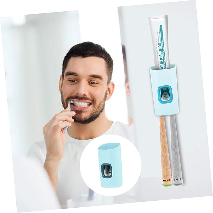 GALPADA 1pc Automatic Toothpaste Squeezer Wall-Mounted Non-Punch Easy to Use Toothpaste Dispenser Pump