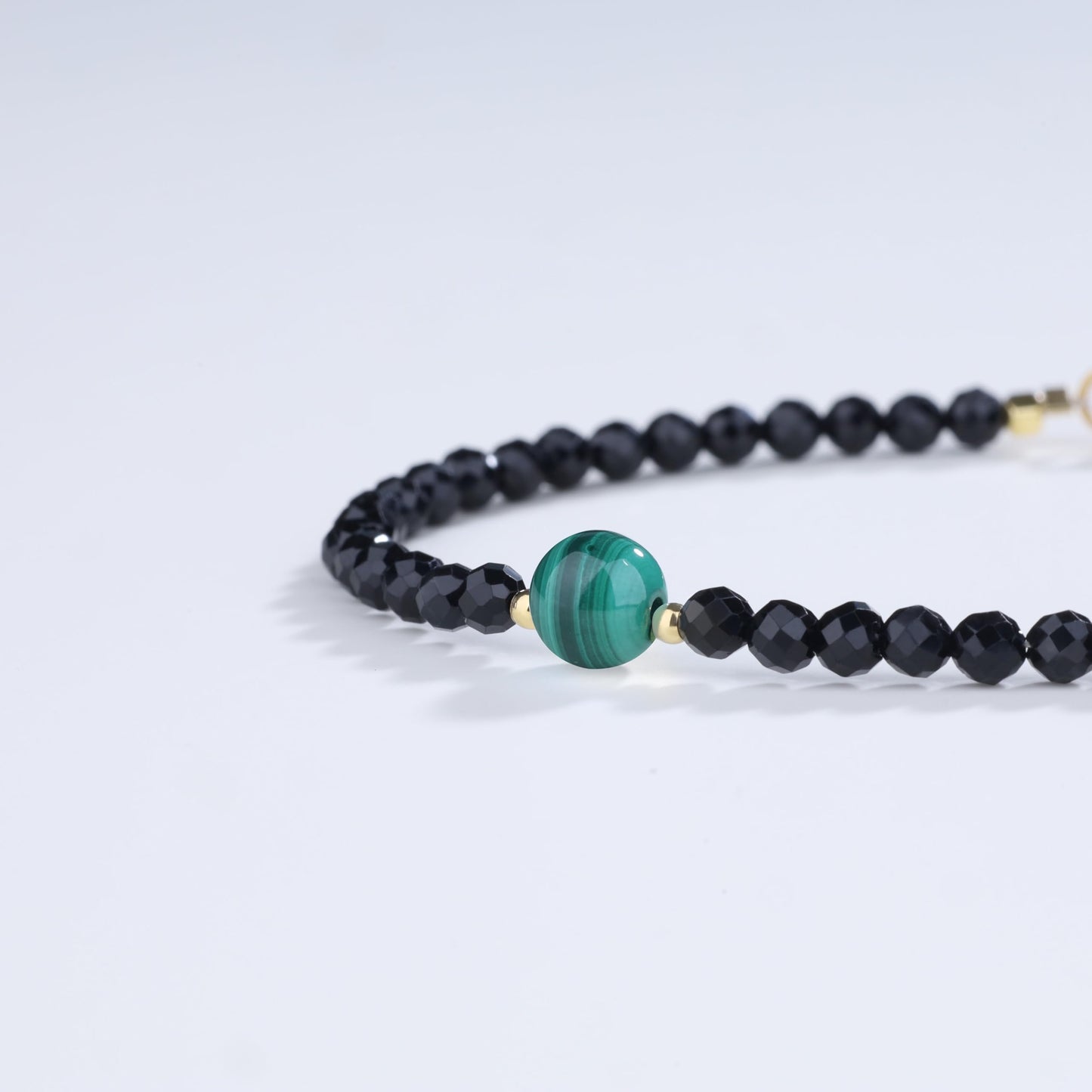 COAI Birthstone Bracelet for Women, Malachite Black Tourmaline Bracelet for Women 3mm