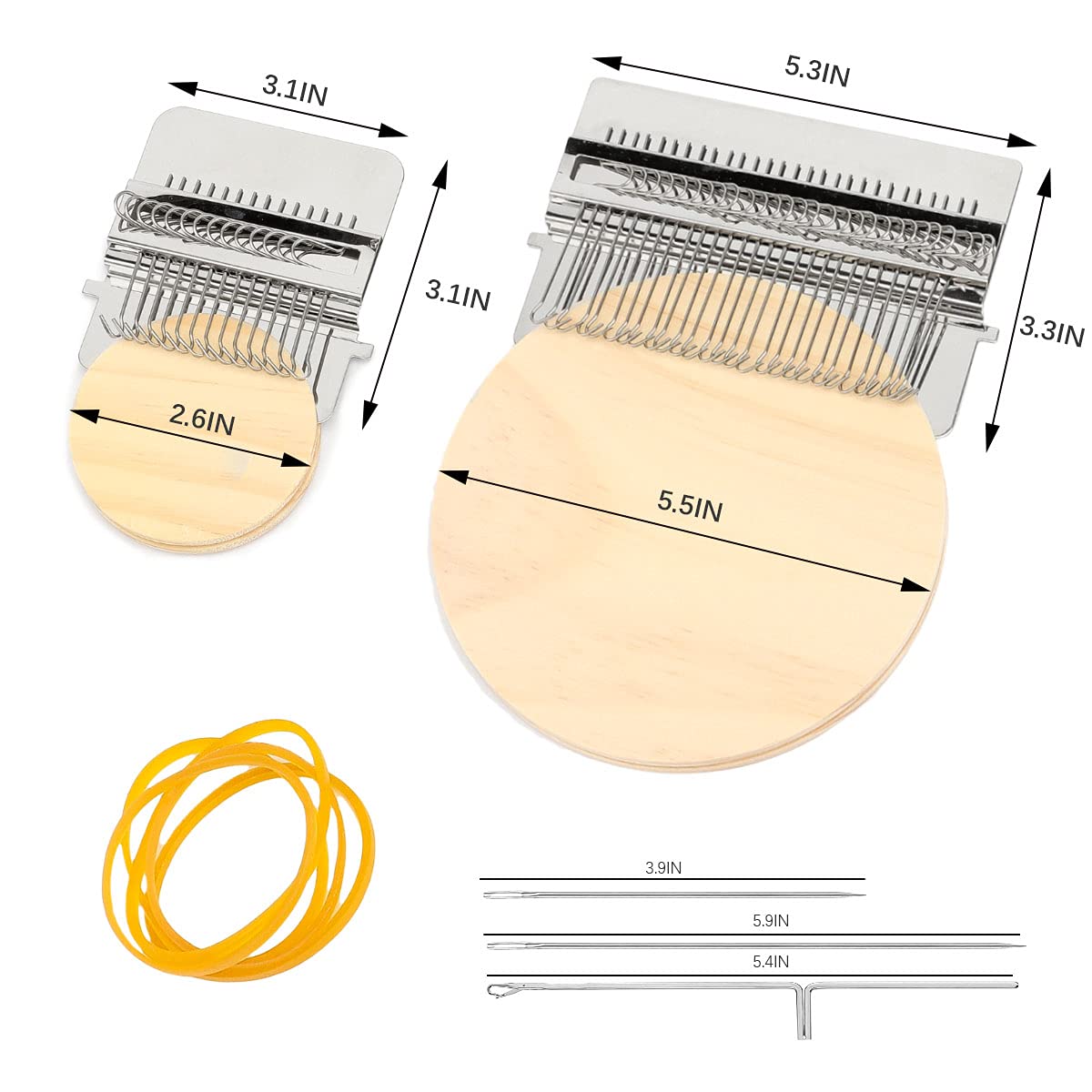 Small Loom Speedweve Type Weave Tool - Mini Wooden Weaving Loom Kit Convenient Darning Loom Mending Loom Knitting Loom for Craft DIY Weaving Arts Darning Tool for Jeans, Socks and Clothes (28 Hooks)