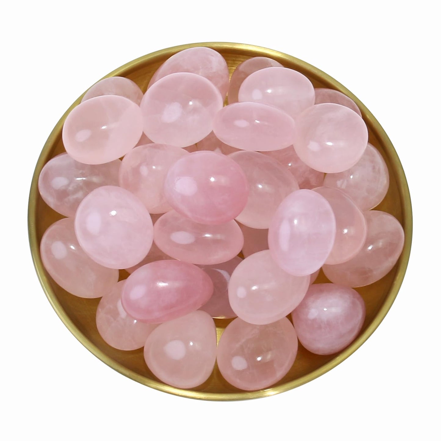 Tumbled Polished Natural Rose Quartz Stones, Crystals and Healing Stones Quartz Bulk for Wicca, Reiki, Healing Energy, Chakra Stones, Witchcraft Supplies(10Pcs)