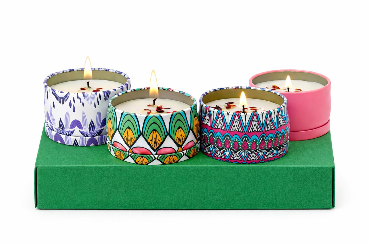 Scented Candle Gift Set, Decorative Tin Candles, Home Fragrance Candles for Relaxation, Birthday & Everyday Gifting
