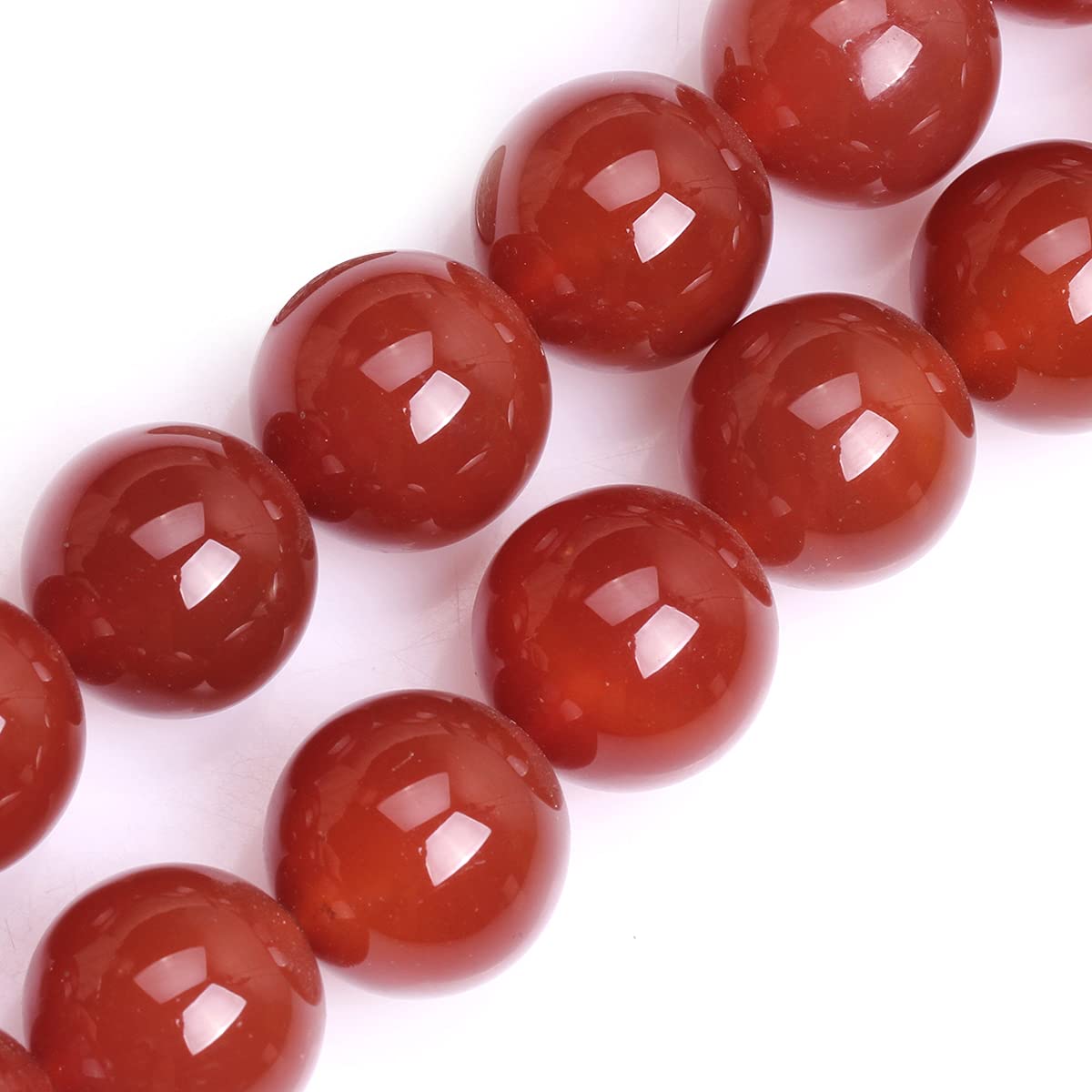 GEM-Inside Natural 18mm Carnelian Red Agate Round Gemstone Loose Beads Crystal Energy Stone for Jewelry Making 15 Inches