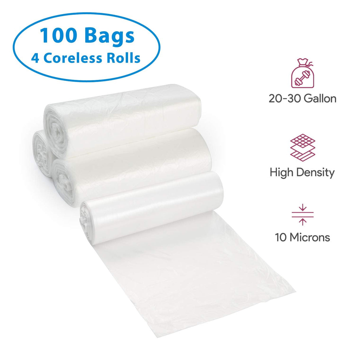 20 30 Gallon Clear Garbage Can Liners (100 Count)