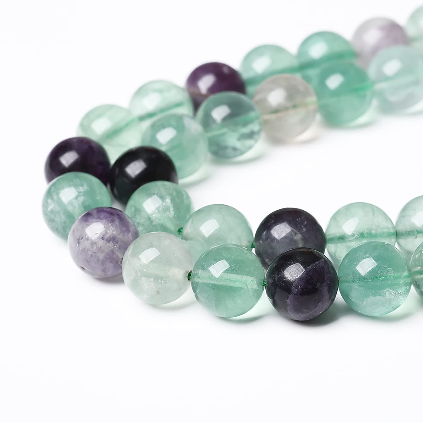 61pcs 6mm Natural Stone Beads Fluorite Gemstone Round Loose Beads for Jewelry Making DIY Bracelet Necklace 15"