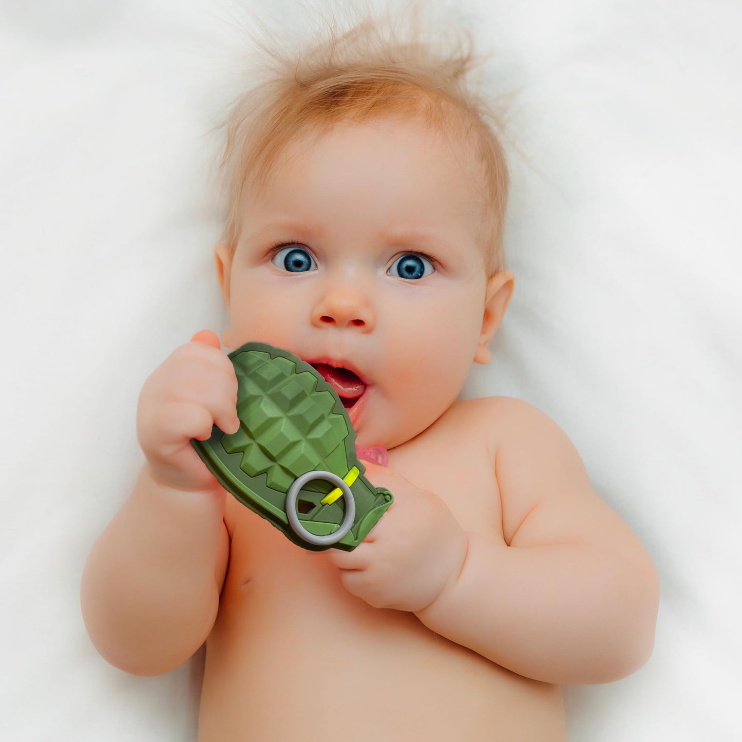 Bad Babies Silicone Baby Teether, Pineapple MK2 Grenade Design, Food Grade Silicone