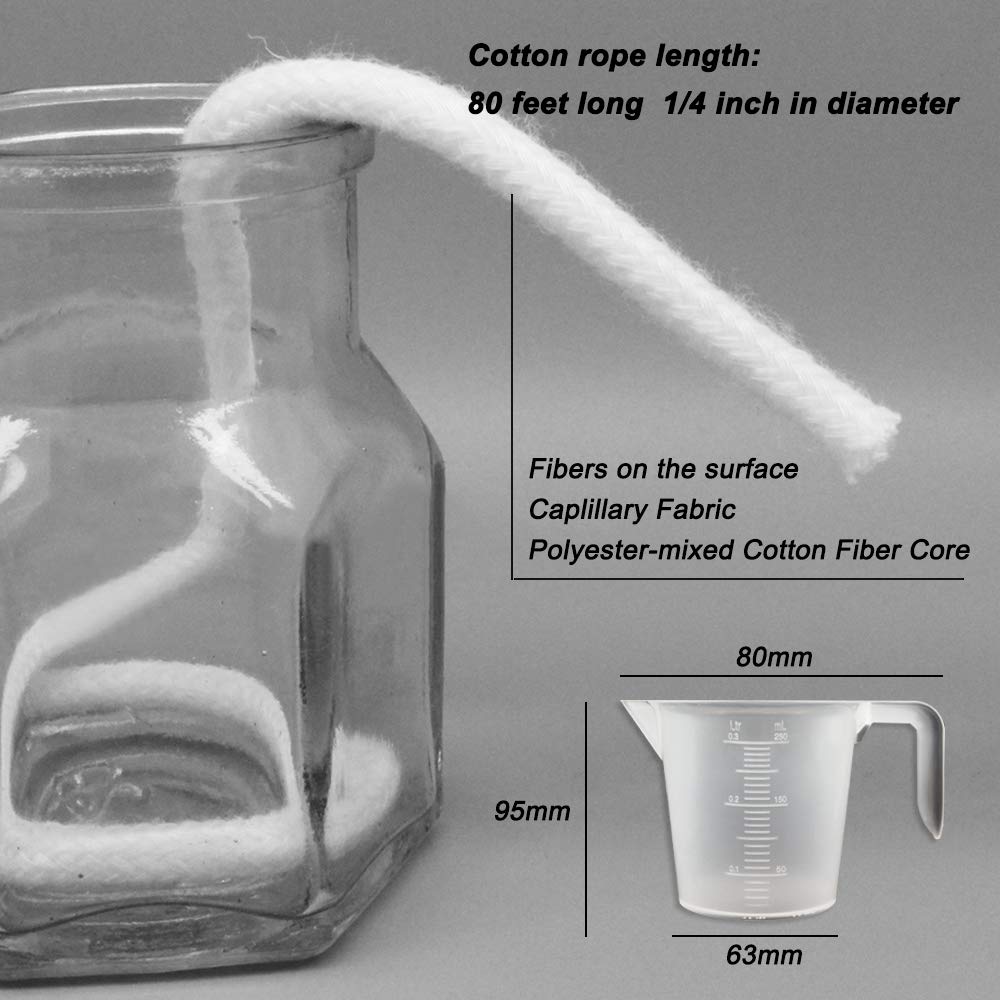 Self Watering Wick Cord, Sonku 80 Feet Nylon String Rope for Self-Watering Planter Pot DIY Automatic Watering Device System Potted Plant Sitter Auto Drip Irrigation Waterer