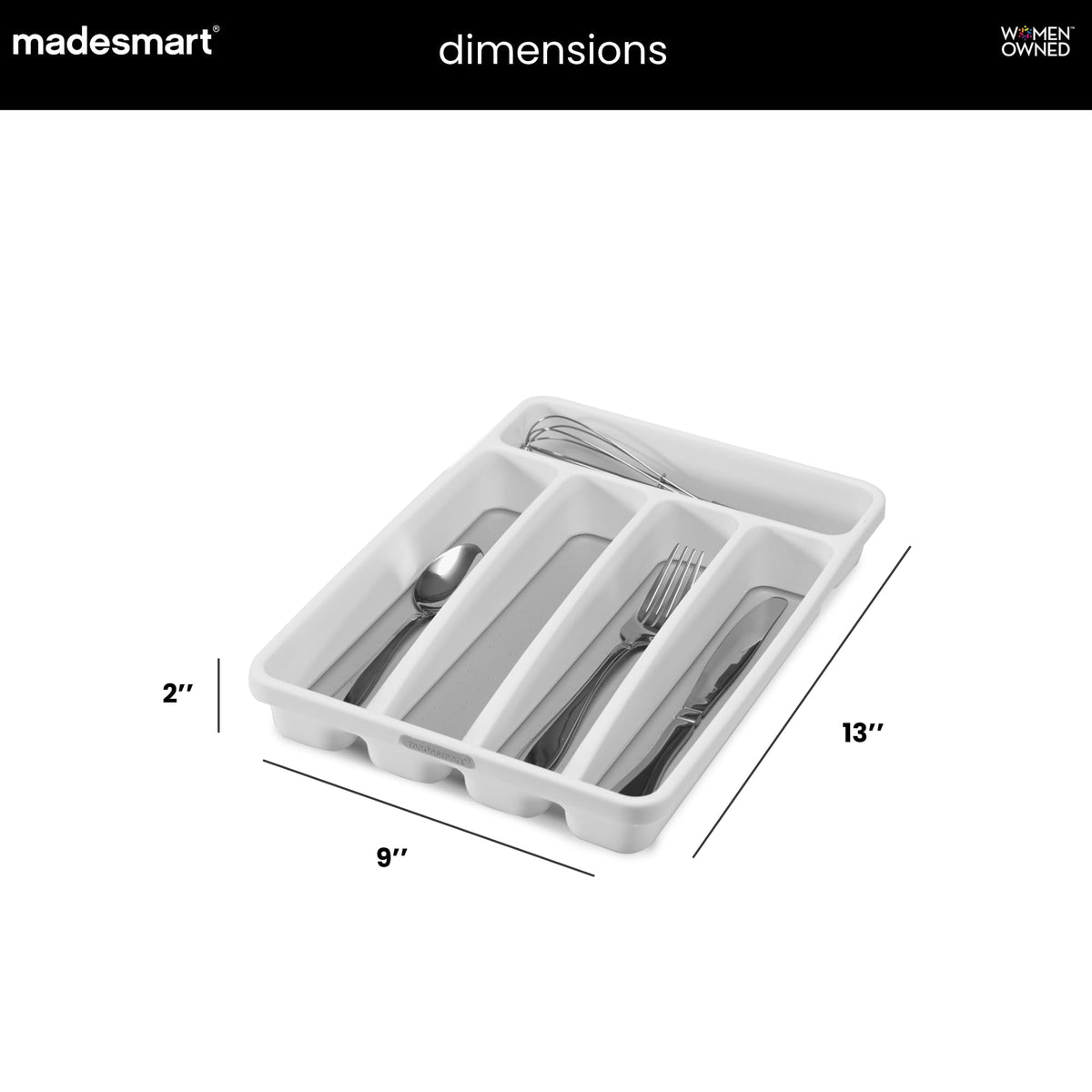 Classic 5 Compartment Compact Flatware Organizer