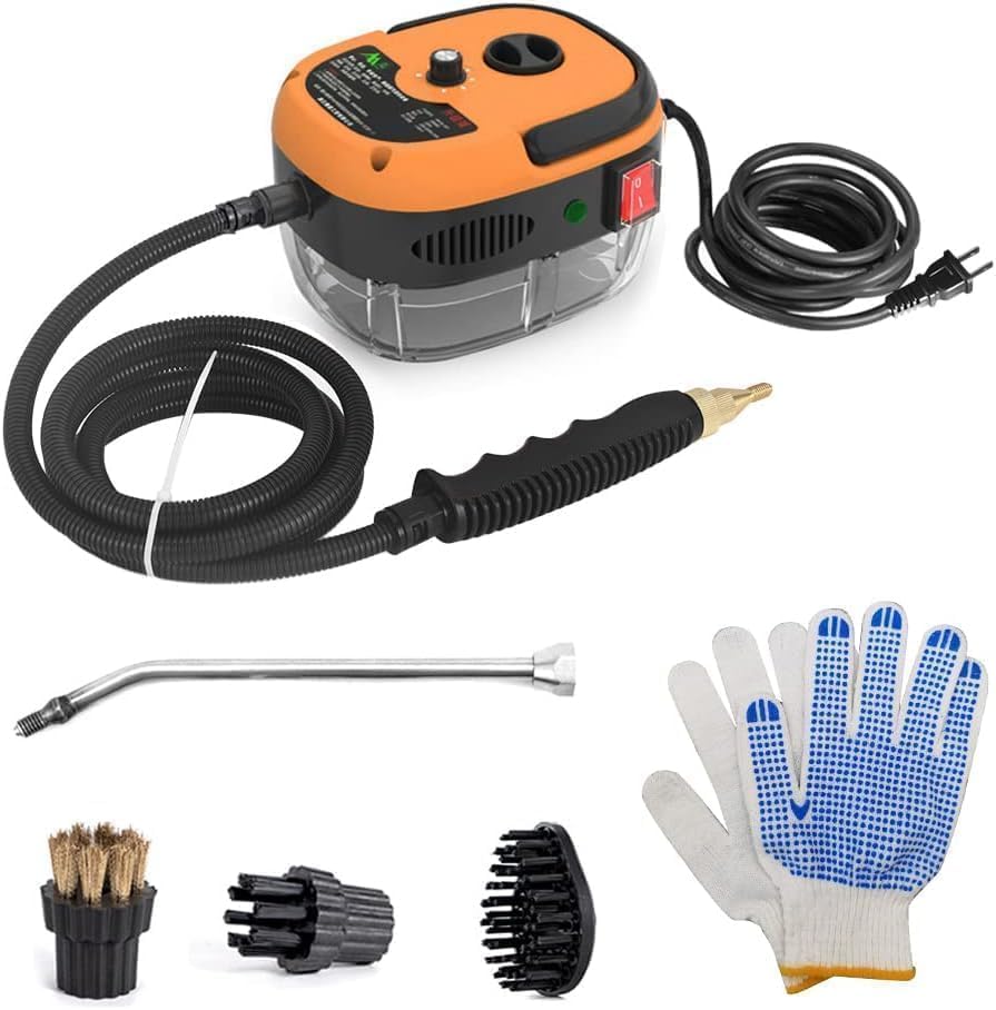 Handheld Steam Cleaner Pressurized with Brush Heads and Gloves