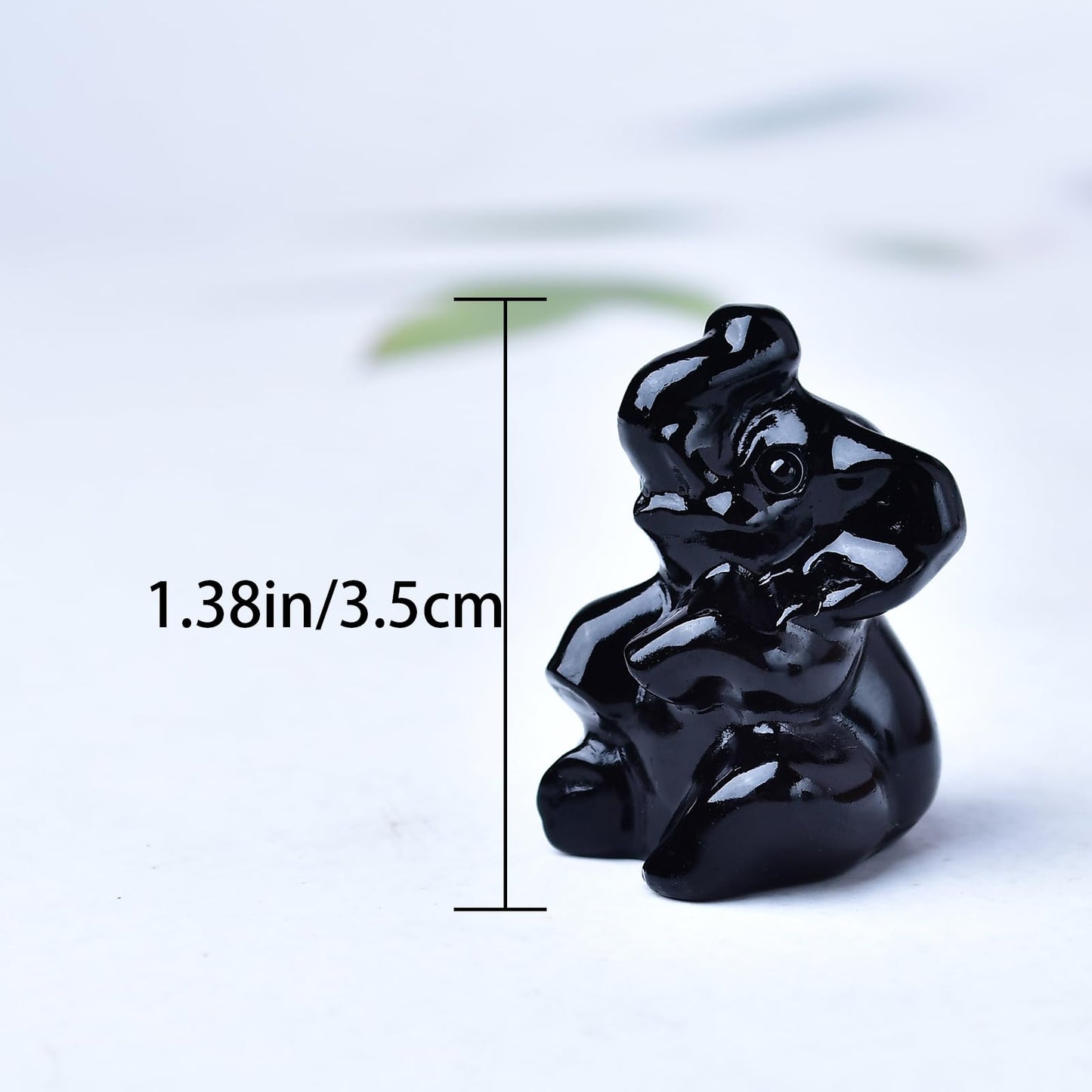 WUYOUSHI Obsidian Elephant Decor Figurine Crystals and Healing Stones Elephant Statue Polished Pocket Gemstones Bedroom Office Desk Home Decoration A Lucky Decoration