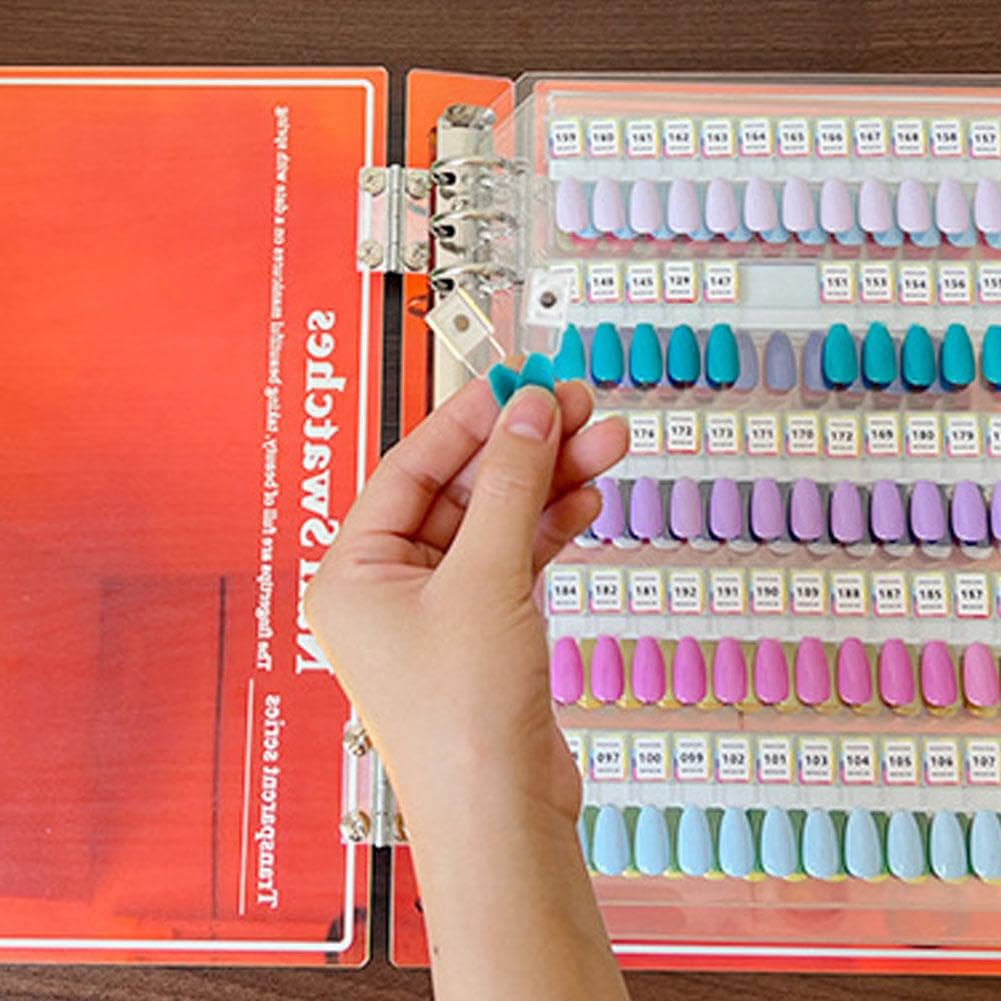 180pcs Magnetic Nail Swatch Book, Nail Color Display Book Nails Swatch, Professional Nails Art Salon Design Display Booklet for Manicurist, Removable Blank NailSample Dis-play Organizer Booklet