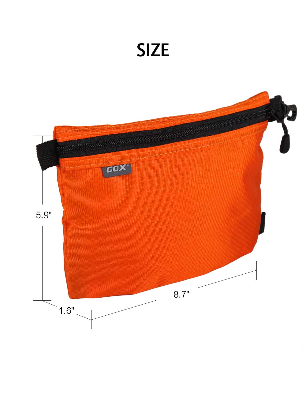 GOX Small Toiletry Bag for Men Bulk Cosmetic Bag Dopp Kit Carry On Zipper Pouch Organization Nylon Small Packing Sack Water Repellent(Orange)
