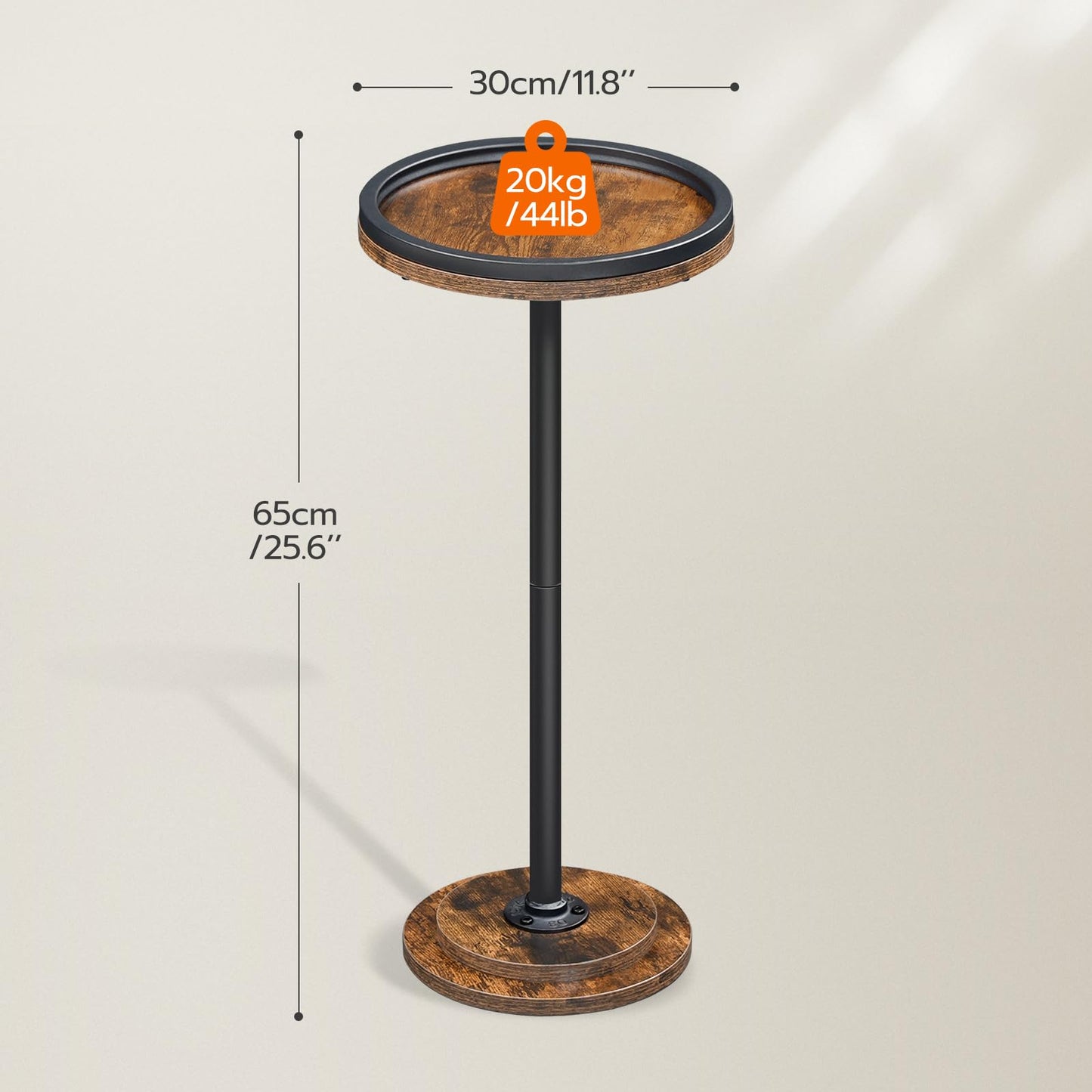 HOOBRO Round Side Table and Plant Stand Bundle, Drink Table with Pedestal Accent for Small Spaces, 5 Tiered Plant Shelf Flower Stand for Multiple Indoor Plants, BF168BZ01-BF07HJ01