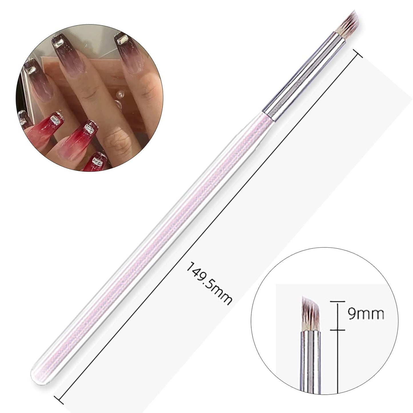 SILPECWEE 4pcs Ombre Nail Brush Nail Sponge Pen Ombre Brush for Gel Nails Acrylic Nail Art Brushes Fan Nail Pen Nail Brushes for Nail Art Design Tools with 4pcs Replaceable Sponge Head