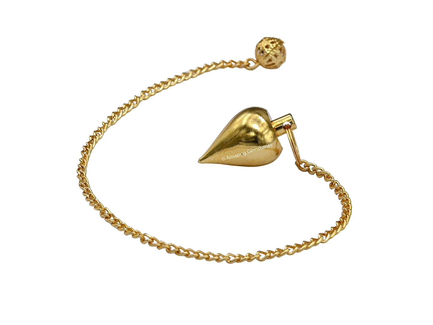 Amazing Gemstone Healing Metal Pendulums for Divination, Gold Dome Cone Steel Copper Pendulum High Energy Pendulo de Bronce Pendulos de Mesa MP107