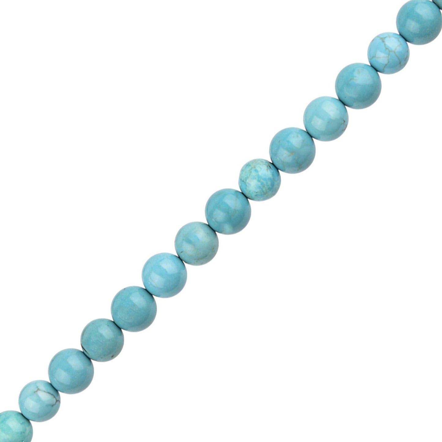 Filluck Natural Gemstone Turquoise Beads - 8mm Round Smooth Stones for Jewelry Making - Adult DIY Bracelet, 15 Inch