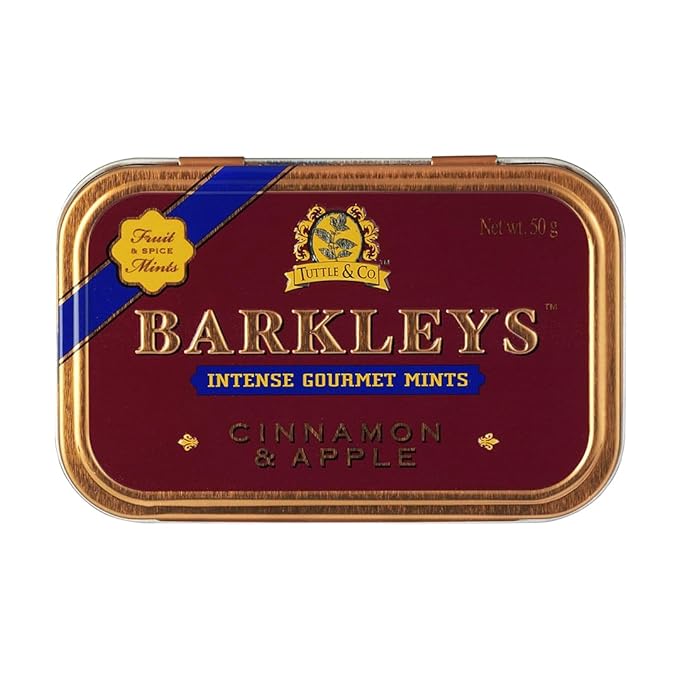 Barkleys Gourmet Cinnamon & Apple Breath Mints - For Party, After Dinner, Wedding, Every Day Use-Vegan Cinnamon Mints In Reusable Travel Tins, 1 Pack - 50 Count Each