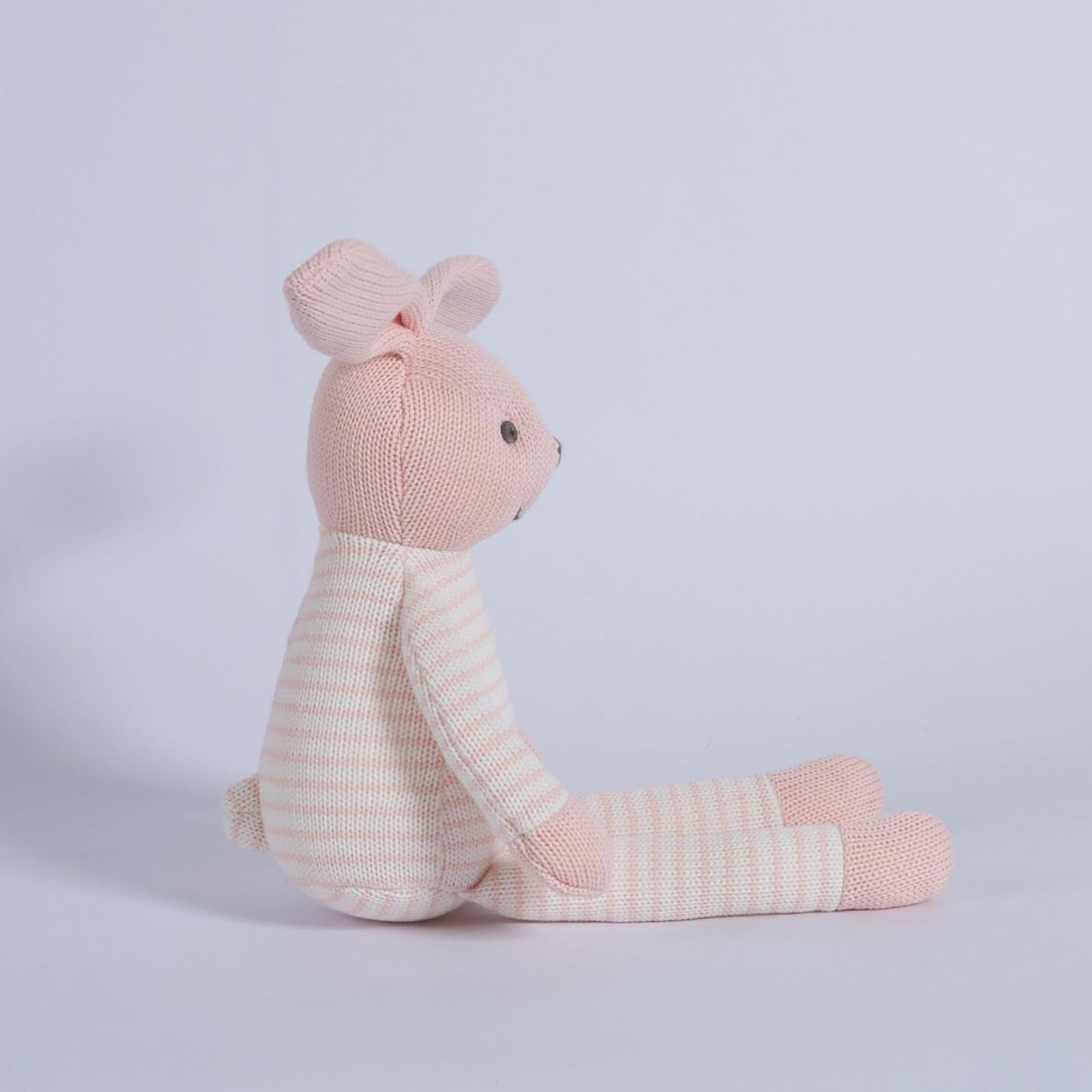 BiluKano Hand Knitted Bunny Plush Toy, 14 Inch Crochet Stuffed Rabbit with Long Floppy Ears - Ultra Soft Sensory Toy for Toddlers, Neutral Easter Gift, Nursery Decor, Baby Shower Present