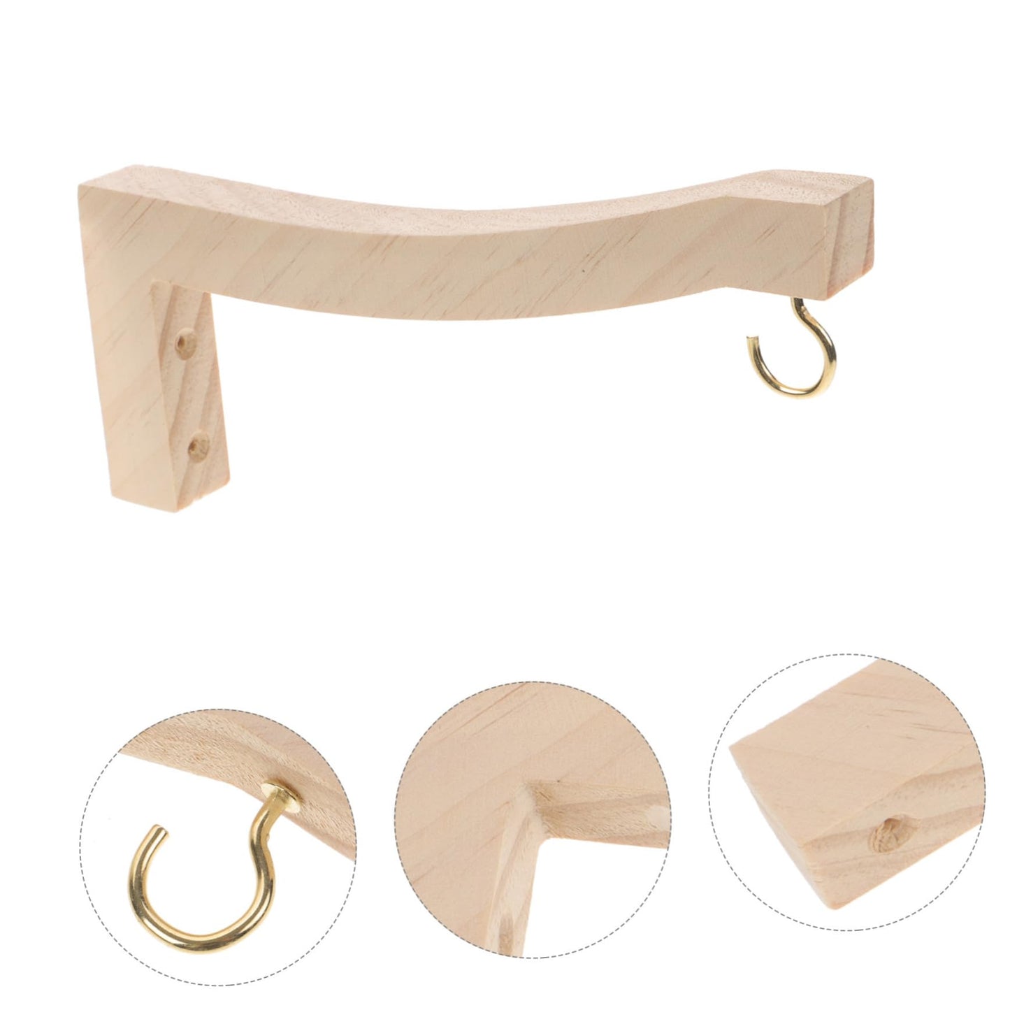 BESPORTBLE 2pcs Hanging Plant Hooks Wooden Plant Hanger for Indoor and Outdoor Decor Easy Install Wall-Mounted Bracket for Lanterns String Lights and Wind Chimes
