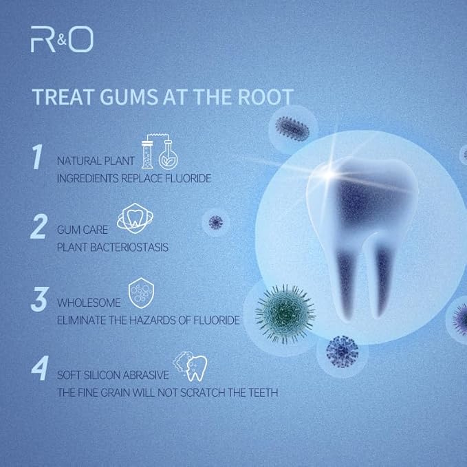 R&O Ageratum Whitening Toothpaste with Bamboo Charcoal, 3.53 oz - Great for Teeth Whitening, Reduces Plaque, Removes Stubborn Stains, Promotes Oral Health, Long - Lasting Fresh Breath (2)