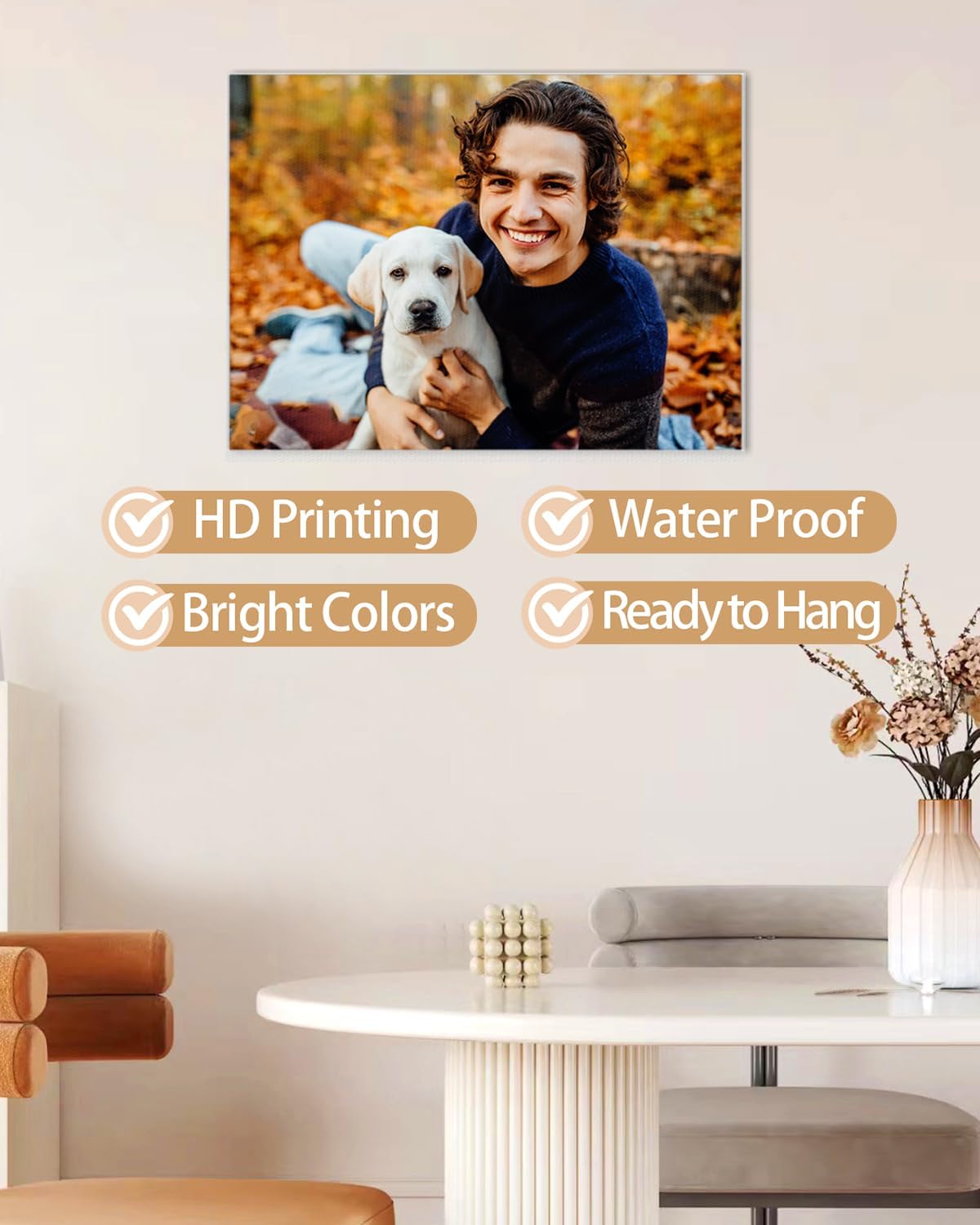 AbcCustomize Custom Canvas Prints,Transform Your Memories into Beautiful Art with Personalized Photo on Canvas,Personalized Canvas Wall Art for Home Decor, Gifts, and Keepsakes