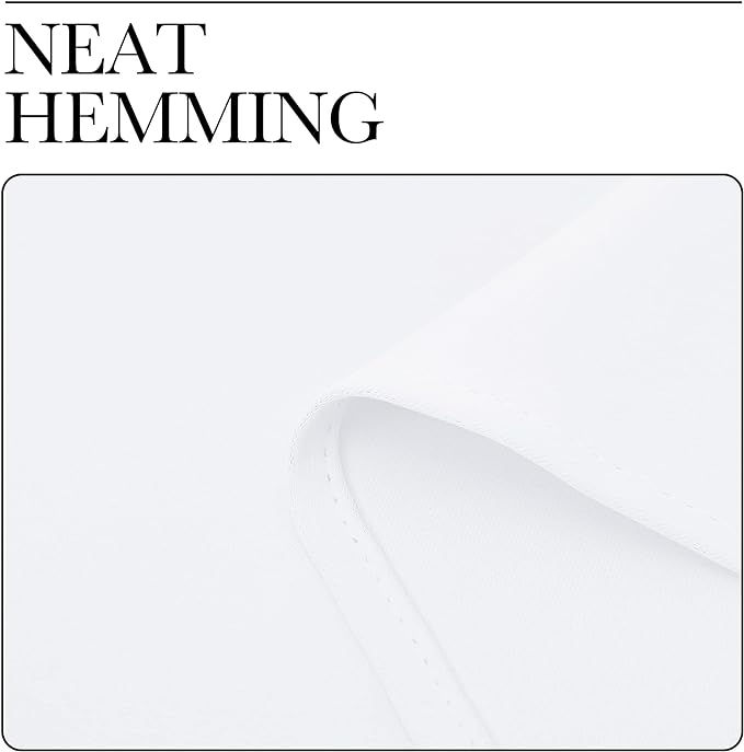 NICETOWN White Window Curtain Panels 50 inch Length, 50% Light Blocking Curtains for Bedroom & Dining Room Window (Set of 2, 42 inches x 50 inches)