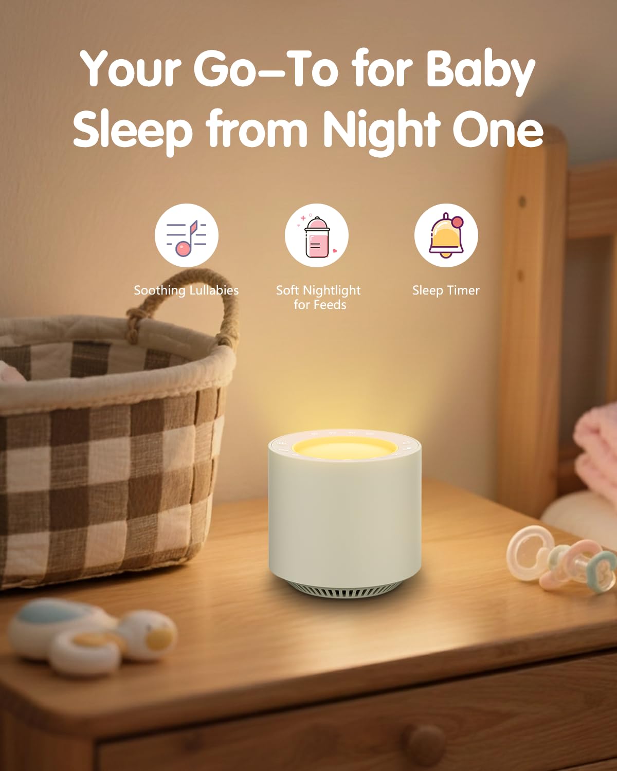 PureNurt White Noise Sound Machine: Red Light Therapy Sleep Sound Machine with 38 Soothing Sounds & Calming Womb Soother, Memory Function, Dimmable Nursery Night Light with Timer for Baby Adult Gift