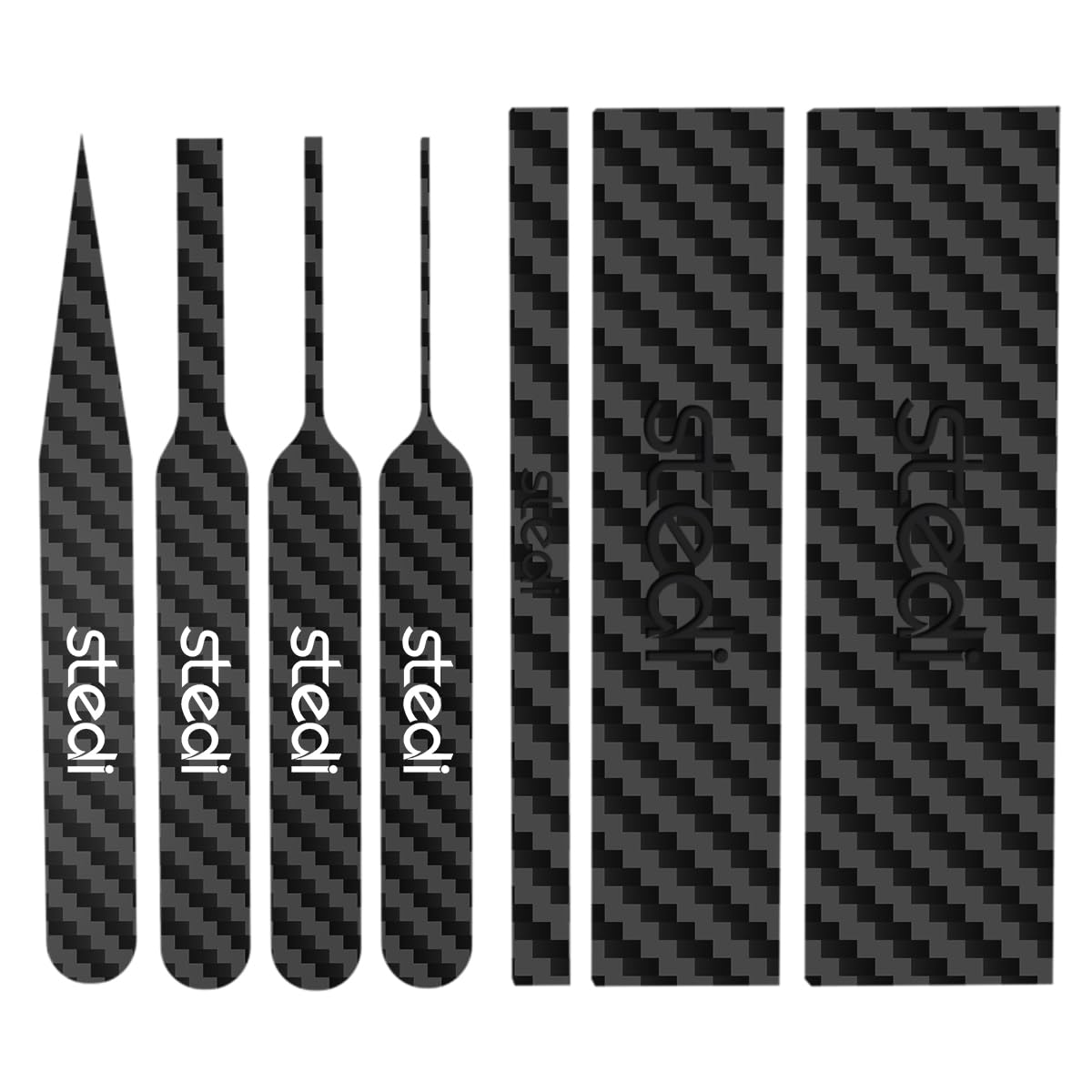 stedi Carbon Fiber Sanding Sticks, Hobby Model Tools, 7-piece Set (3"×0.6",3"×0.4",3"×0.2" and 4 Detail Sanding Boards) Professional Sanding Sticks for Sticky Sandpaper