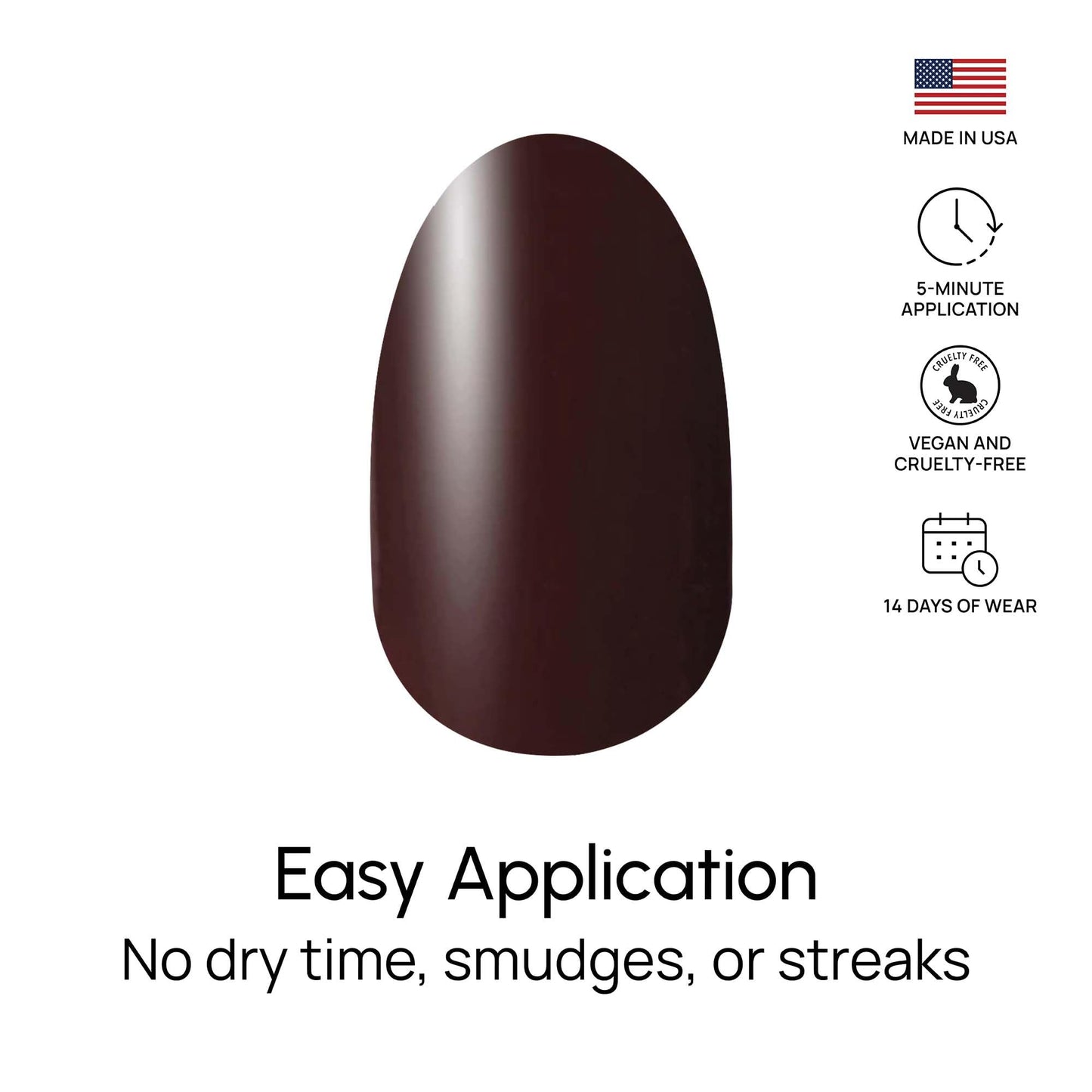 Color Street Dark Roast Nail Strips - Deep Brown Crème Inspired by Coffee Lovers - Crème Finish - 16 Double-Ended Nail Polish Strips