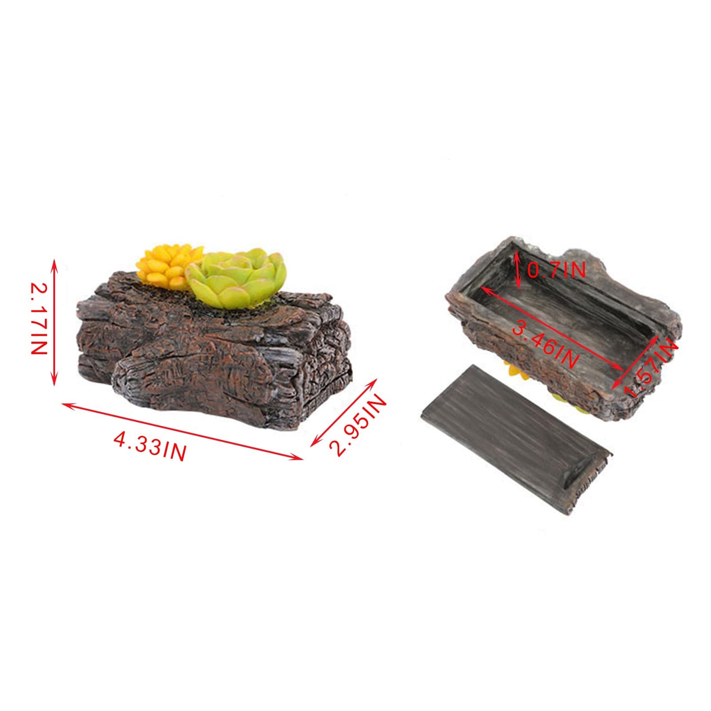 Hidden key Holder, Hide a Spare Key Fake Tree Stump Succulent Planter, Resin Secret Storage Box for Outdoor Garden Yard Patio Landscaping or Geocaching