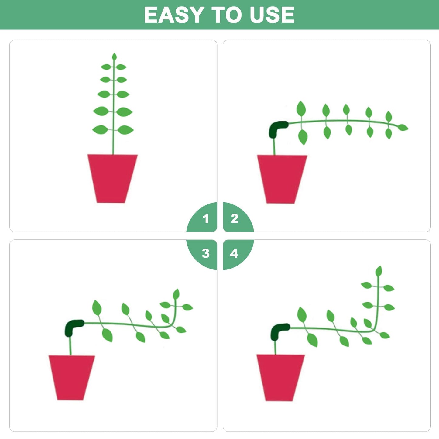 M METERXITY 60-Pack Adjustable Plant Clips, 360 Degree Plant Training Clips, Plant Stem Bender Training Clips for Low Stress Training/Plant Ties/Gardening Accessories [Green]