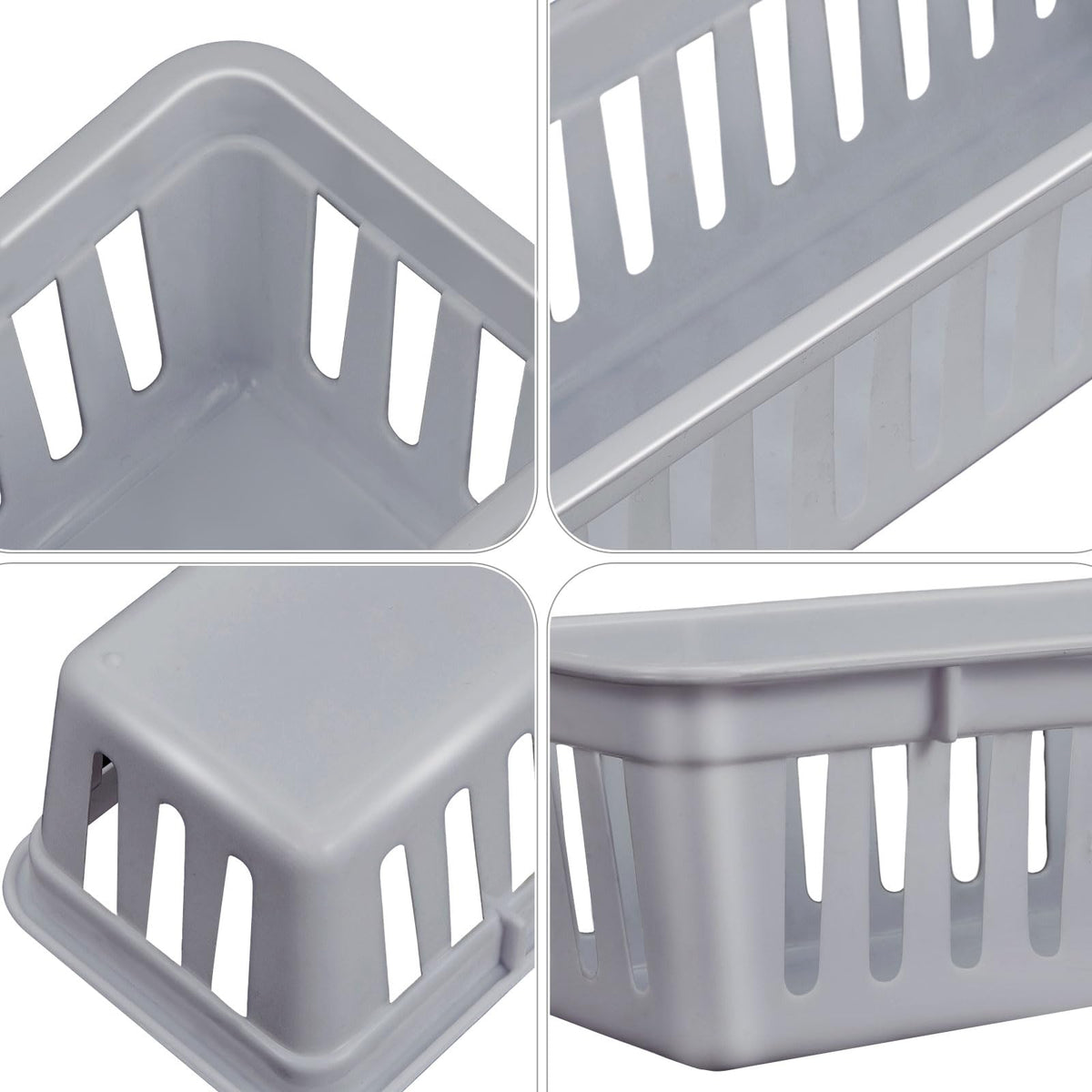 24 Pack Slim Plastic Storage Baskets Tray for Organizing 10.25x3.25x2.5 Inch Small Narrow Storage Bins Stackable Drawer Pencil Trays Holder for Desk Garage Cabinet Container (24 Count)